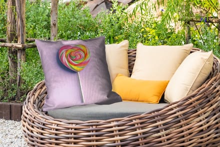Sierkussen Buiten - Hart - Lolly - Snoep - 60x60 cm - Weerbestendig
