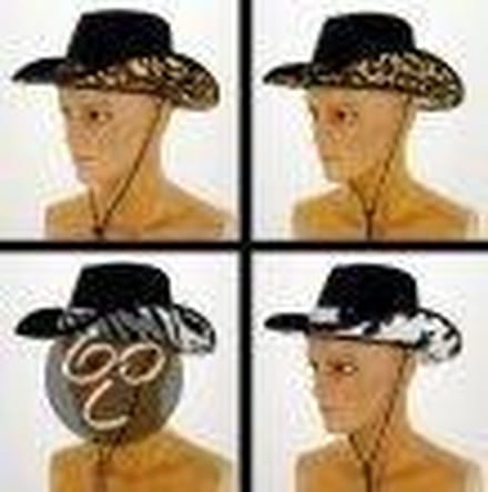 Western Cowboy hoed volwassene velvet luxe koe print