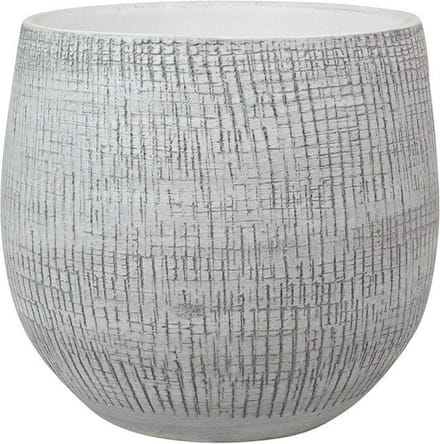 Ter Steege Plantenpot - Modern design - wit/zwart D20 cm x H20 cm - bloempot