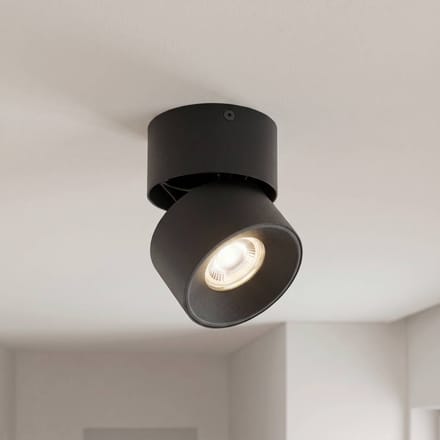 PRIOS - downlight - 1licht - IJzer - H: 15.2 cm - GU10 - zwart