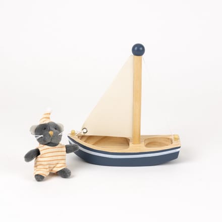 Egmont toys knuffelkat met zeilboot - malo