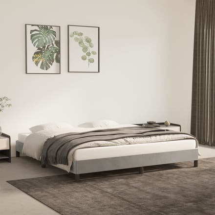 vidaXL - Bedframe - zonder - matras - 180x200 - cm - fluweel - lichtgrijs