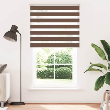 vidaXL - Zebra - rolgordijn - 130x200 - cm - stofbreedte - 125,9cm - polyester - bruin