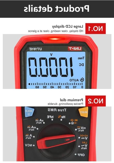 Digitale Multimeter - Stroom Tester - Accuraat Meten - True RMS - 1000V AC/DC - Multicolor