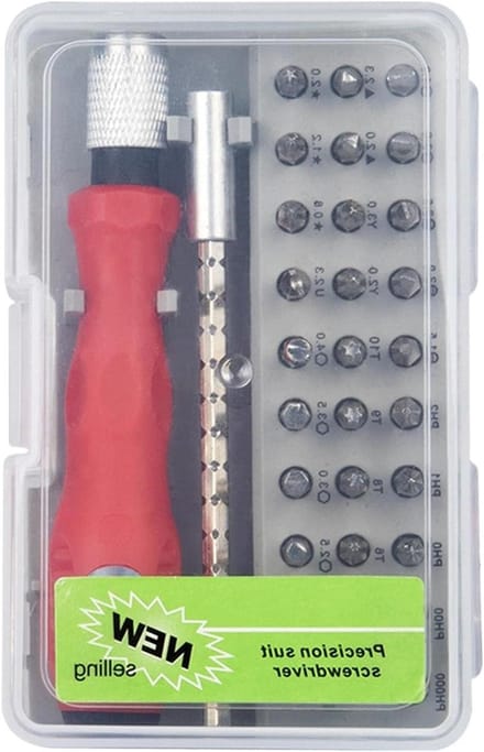 Mini Schroevendraaierset - Precisie Gereedschap - Apparaten Repareren - 32 Precisie Bits - 10.9 x 6.6 cm - Grijs