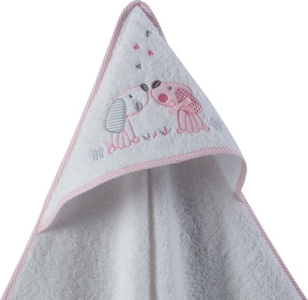 Gamberritos Badacape 100 X 100 Cm Wit/roze
