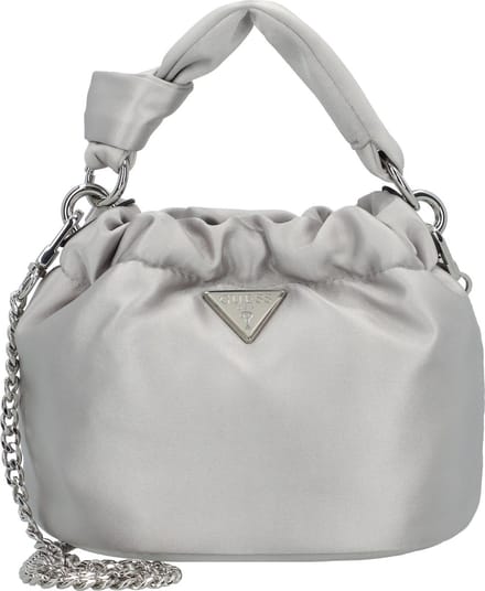 GUESS Schoudertas Handtas Twiller Mini Top Handle Pouch Silver Zilverkleurig
