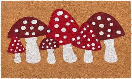 Clayre & Eef Deurmat Bruin Kokos Paddenstoelen