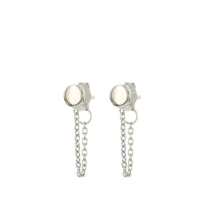 Karma 925 Sterling Zilveren Chain Mini Disc Oorknoppen M1263