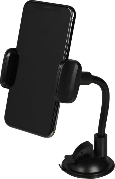 Benson Universele telefoonhouder - zuignap - handsfree - duurzaam ABS - compact - zwart - 6,5 x 24 cm