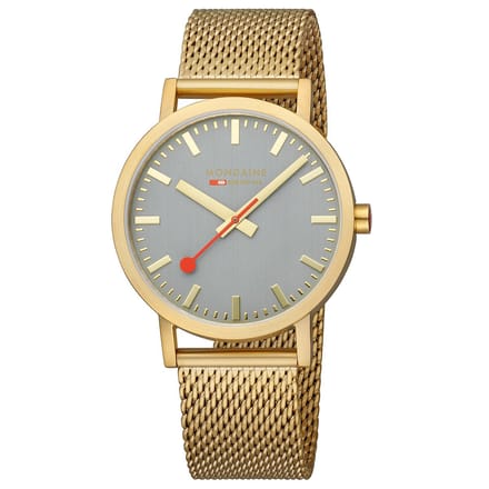 Mondaine M660.30360.80SBM Horloge - Milanees - Grijs - 40mm