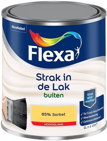 Flexa - Strak In De Lak Buitenlak Hoogglans - 85% Sorbet - Mengverf - 1 L