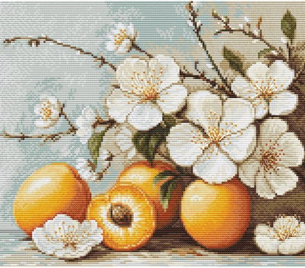 Borduurpakket Luca-S - Apricot Blossom - Perzik Bloesem - B7062