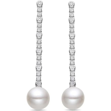 Boucles d’oreilles Luxenter en argent sterling et perles blanches 925 avec finition rhodium - Nibar blanc