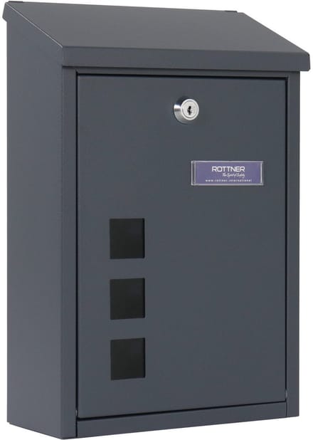 Rottner Brievenbus Casa - Antraciet - 32,5x22x10 cm - Inworp: 3,5x21,3 cm