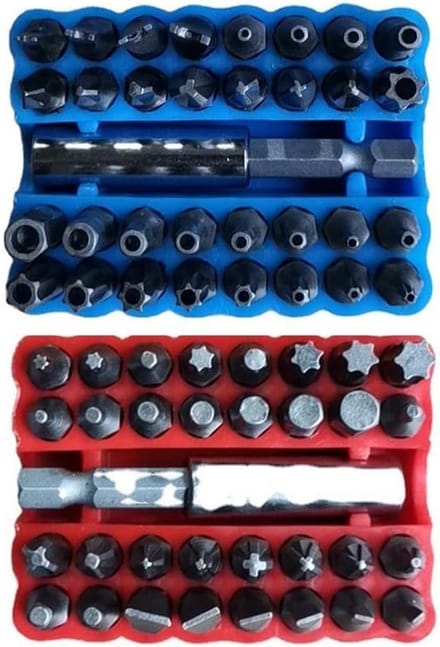 Schroefbitset - Multifunctionele Bits - Doe-het-zelf Werk - 33 Delige Set - Compacte Koffer - Blauw