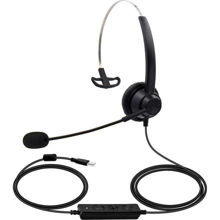 USB Bedrade Computerheadset met Microfoon Universele Kantoor Callcenter Enkelzijdige Koptelefoon zwart