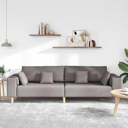 vidaXL - Bank - Taupe - 250 - x - 77 - x - 76 - cm - Stof