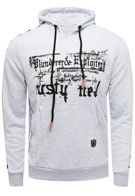 Sweatshirt met capuchon en print aan de voorkant