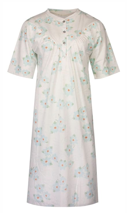 Tenderness Dames Nachthemd - Slaapkleedje - Beige Blauw - Maat S