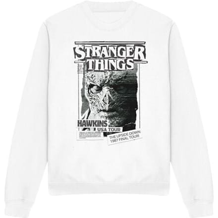 Stranger Things Sweatshirts - Season 5 - Newspaper Vecna - S tot XXL - voor Mannen - wit
