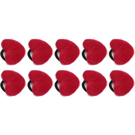 10pcs Coussin d'épingle de poignet Doux Élastique en Forme de Cœur Portable Coussin d'aiguilles pour Couture Quilting red
