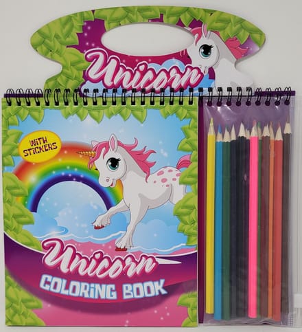 Unicorn kleurboek met potloden 21x26cm