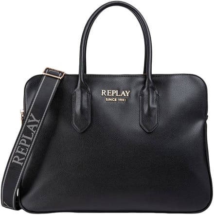 REPLAY shopper laptoptas met laptopvak Shopper Black zwart
