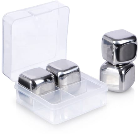 Excellent Houseware - Herbruikbare Stalen IJsklontjes - 4 Stuks