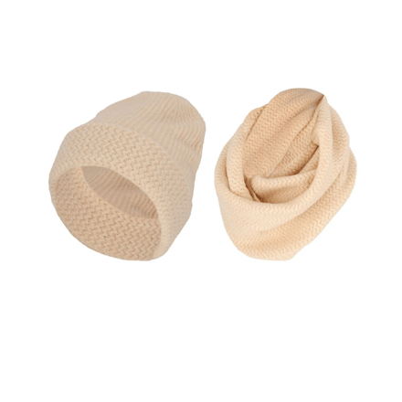 Sarlini - Beanie + Colsjaal meisjes - Whoolwhite - Winterset - One Size