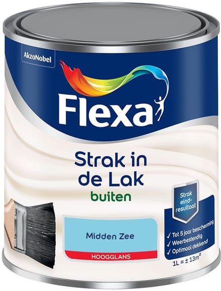 Flexa - Strak In De Lak Buitenlak Hoogglans - Midden Zee - Mengverf - 1 L