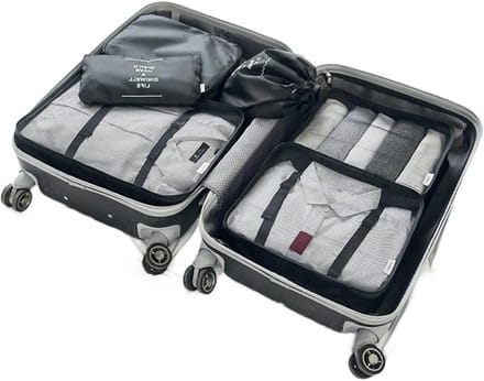 Reis Organizer Set - Bagage Cubes - Bagage Ordenen - Waterdicht Mesh - 6 Delig - Grijs