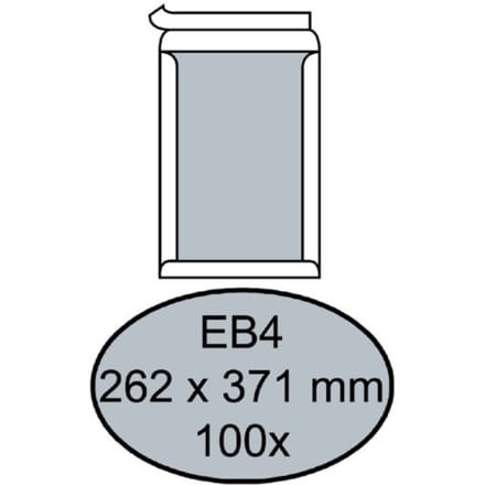 Envelop Quantore bordrug EB4 262x371mm zelfklevend wit 100 stuks