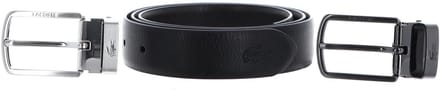 LACOSTE Leren Riem Elegance Reversible Stitched Box Belt W90 Noir Marron Zwart Donkerbruin