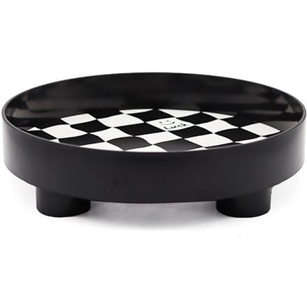 Ronde Opbergorganizer Dienblad Schakerbord Design Bord Container Dienblad voor Fruit Parfum Sieraden L zwart