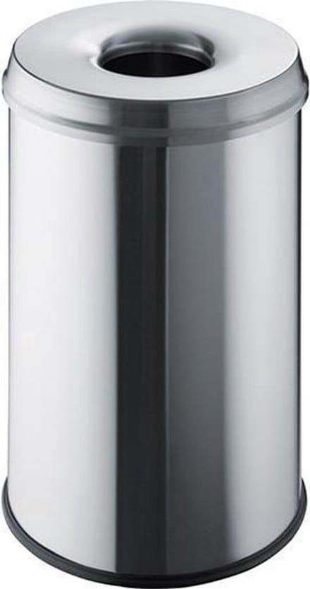 HELIT Metalen safety afvalbak - 30 liter - Metaal - RVS - dxh 335x470 mm