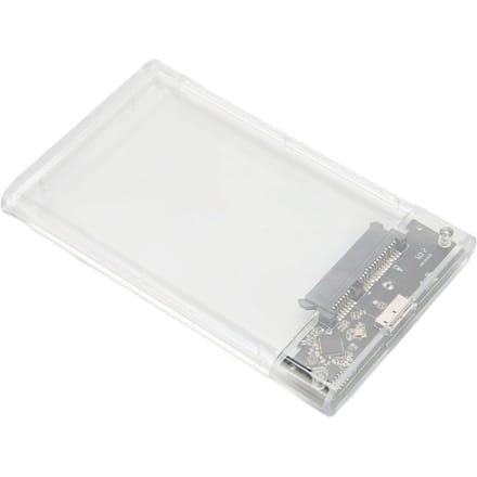 Boîtier de disque dur transparent 2,5 pouces, portable, Plug and Play, SATA 2,5 pouces, série USB 3.0, 5 Gbit/s, transparent white
