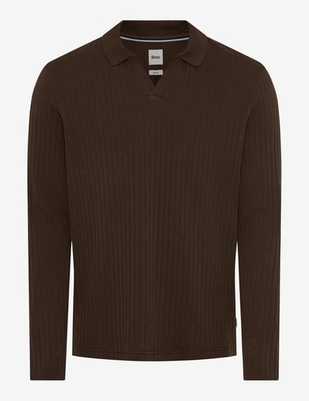 Brax Heren Poloshirt  Style PRINCETON chocolate, donkerbruin, maat S