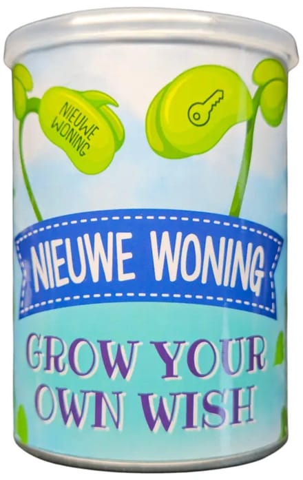 Grow your own wish, nieuwe woning, fun, plantje.