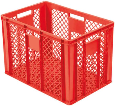 Alpac Stapelkrat - Opbergkrat - 600 x 400 x 410 mm - Geperforeerd - Rood