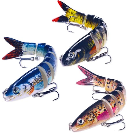 NAXSIR Multi-Jointed Lure, 13,4 cm, 18 g, met 6 haken, zinkend aas, 3 per doos