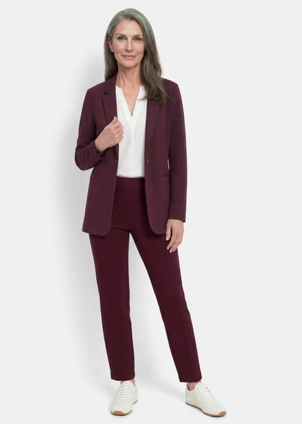 Lichte jersey blazer met uitstekende bewegingsvrijheid - bordeaux - Gr. 38 van Goldner Fashion