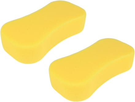 Benson Autospons foam - 2x - geel - foam - 22 x 11 x 6 cm - autowas spons