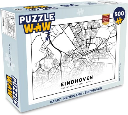 Puzzel Kaart - Nederland - Eindhoven - Legpuzzel - Puzzel 500 stukjes