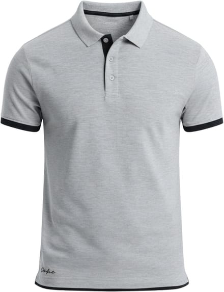 OMBRE Polo - Slim Fit - Katoen - Korte Mouw Lichtgrijs S