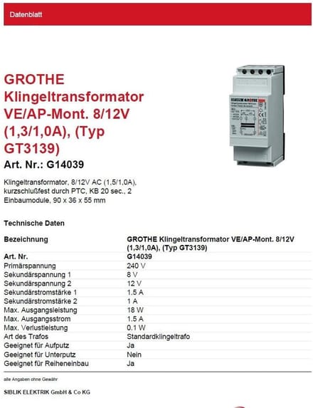 Beltransformator - Deurtransformator - Deurbel Aansturen - Dubbele Spanning - 15 A - null
