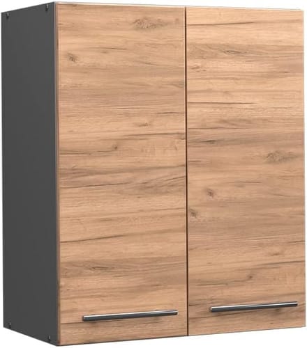 Wandkast Keuken Invalshoek 60 cm Eiken/Antraciet