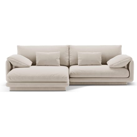 4-zits hoekbank Torino links velvet | Micadoni