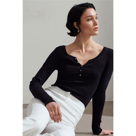 Slim Fit Katoenen Lange Mouwen Knop Blouse