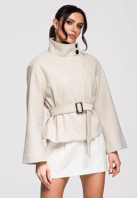 OMBRE Jas - Lange Mouw - Knopen - Effen Ecru L